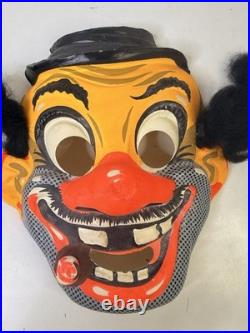 Vintage 1950s Halloween Mask Costume In box Collegeville HOBO Sm 4-6 AS-IS READ