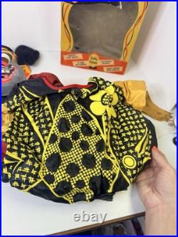 Vintage 1950s Halloween Mask Costume In box Collegeville HOBO Sm 4-6 AS-IS READ