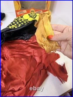 Vintage 1950s Halloween Mask Costume In box Collegeville HOBO Sm 4-6 AS-IS READ