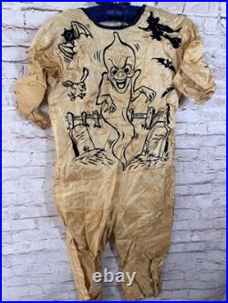 Vintage 1950s Halloween mask GHOST Costume In box Collegeville AS-IS READ