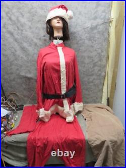 Vintage 1950s Santa Suit Coat Pants Boot Covers Hat Lightweight Vintage 1950s Santa Suit Coat Pants Boot Covers Hat Lightweight