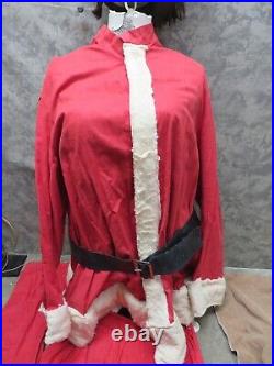 Vintage 1950s Santa Suit Coat Pants Boot Covers Hat Lightweight Vintage 1950s Santa Suit Coat Pants Boot Covers Hat Lightweight