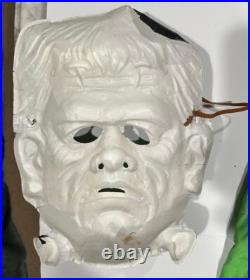 Vintage 1960's Frankenstein Costume Mask /w Green Cloth Suit RARE Ben