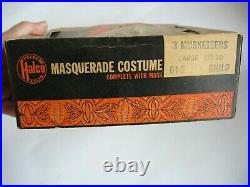 Vintage 1960's Halco in box Halloween Costume 3 Musketeers Large 12- 14 Party