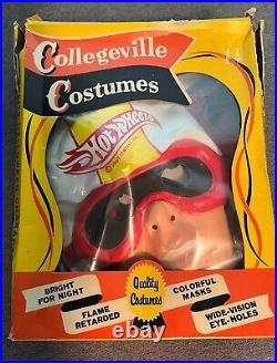 Vintage 1960s Collegeville HOTWHEELS Halloween Costume & Mask with Box