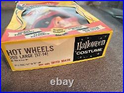 Vintage 1960s Collegeville HOTWHEELS Halloween Costume & Mask with Box