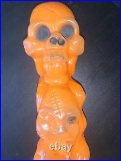 Vintage 1960s Halloween Noise Maker Blow Mold Club Bat Rattle Clinton Toy Corp