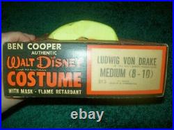 Vintage 1961 Ludwig Von Drake Halloween Costume by Ben Cooper in Original Box