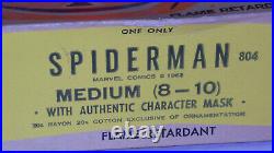 Vintage 1963 SPIDERMAN HALLOWEEN COSTUME Ben Cooper 1st MARVELMANIA COLLECTIBLE