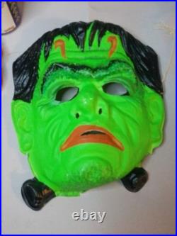 Vintage 1976 Ben Cooper Frankenstein Monster Halloween Costume Mask Rare
