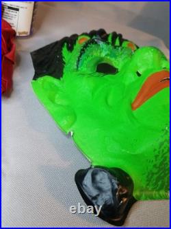 Vintage 1976 Ben Cooper Frankenstein Monster Halloween Costume Mask Rare