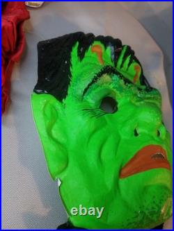 Vintage 1976 Ben Cooper Frankenstein Monster Halloween Costume Mask Rare