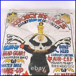 Vintage 1980 Kooky Spooks Costume Bone Head Skeleton Inflatable Costume Kit