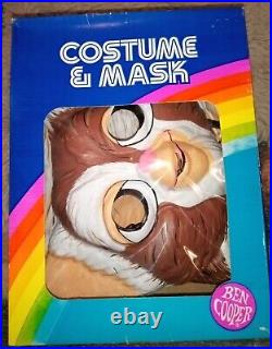Vintage 1984 Gremlins Gizmo Ben Cooper Halloween Costume with Mask & Box S 4-6