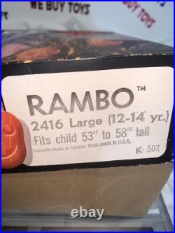Vintage 1985 Rambo Collegeville Halloween Mask Outfit Rare New Unused