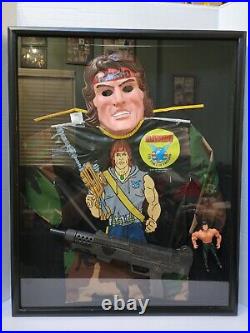 Vintage 1985 Rambo Collegeville Halloween Outfit Machine Gun Display Case
