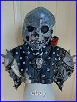 Vintage 1990's Illusive Concepts Skull Mask Spiked Shoulder Raider Halloween Set