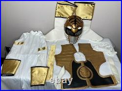 Vintage 1994 White Power Ranger Costume Suit & Belt Large 12-14 SABAN'S Used