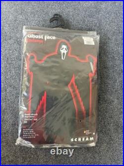 Vintage 1997 SCREAM Ghost Face Orange Mask & Costume NOS Miramax Adult Size