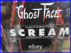 Vintage 1997 SCREAM Ghost Face Orange Mask & Costume NOS Miramax Adult Size