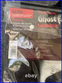 Vintage 1997 SCREAM Ghost Face Orange Mask & Costume NOS Miramax Adult Size