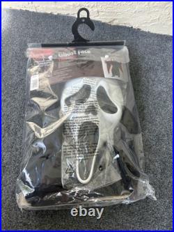 Vintage 1997 SCREAM Ghost Face Orange Mask & Costume NOS Miramax Adult Size