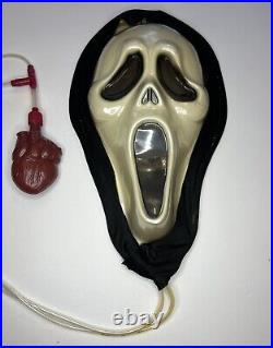 Vintage 1997 Scream Halloween Costume Fun World Ghostface OSFM Blood Pump Mask