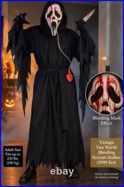 Vintage 1999 Fun World Scream Stalker Bleeding Ghost Face Costume Adult