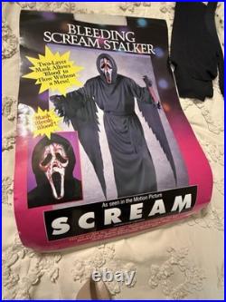 Vintage 1999 Fun World Scream Stalker Bleeding Ghost Face Costume Adult