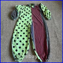 Vintage 60s Children's Clown Costume Suit Striped Polka For See For Sizing
