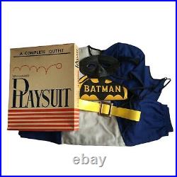 Vintage 60s Halloween Batman Costume Ben Cooper Playsuit Original Box Size Y 4-6