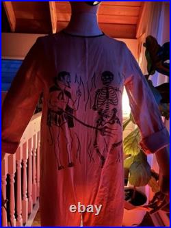 Vintage Antique 1930s Halloween Costume Devil Satan Skeleton Small