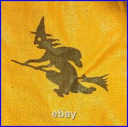 Vintage Antique Pumpkin Color Halloween Clown Costume Witches & Moons & Bats