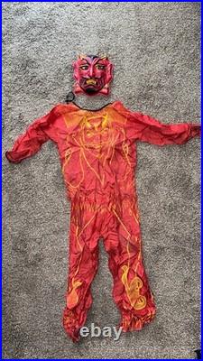 Vintage Antique Retro 1930-1950's Children's Devil Halloween Costume With Mask