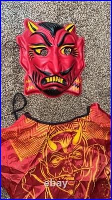 Vintage Antique Retro 1930-1950's Children's Devil Halloween Costume With Mask