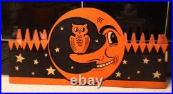 Vintage BEISTLE HALLOWEEN PARTY HAT Paper Crepe Tissue Paper Owl Moon Stars