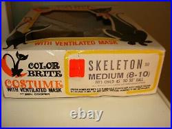 Vintage BEN COOPER SKELETON with KNIFEHALLOWEEN MASK/COSTUME IN ORIG. BOX