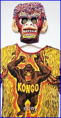 Vintage Ben Cooper 1963 Kongo Gorilla Mask Costume 1960s Halloween King Kong