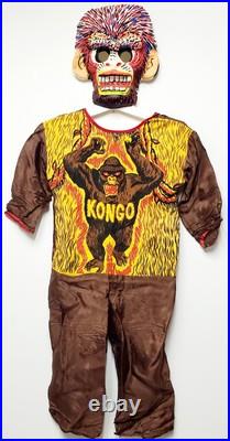 Vintage Ben Cooper 1963 Kongo Gorilla Mask Costume 1960s Halloween King Kong