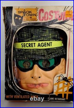 Vintage Ben Cooper 1964 Secret Agent Mask Costume Box Original 1960s Halloween