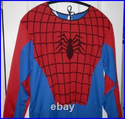 Vintage Ben Cooper Adult Spider Man Costume Large 42-44 Stretch Suit Mask 1987