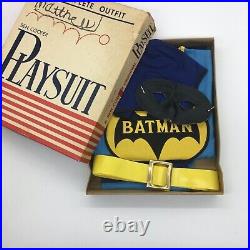 Vintage Ben Cooper Batman Playsuit Size 12-14 Halloween 60s Costume Original Box