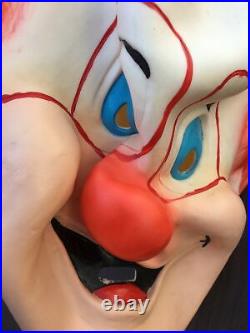 Vintage Ben Cooper Bozo the Clown Halloween Mask Vinyl Comic Heros New with Tags