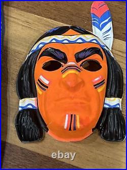 Vintage Ben Cooper Chief Thunderbird mask and costume boxed 1930's 1940's RARE