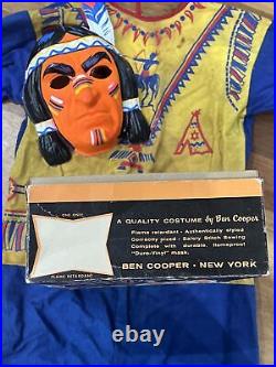Vintage Ben Cooper Chief Thunderbird mask and costume boxed 1930's 1940's RARE