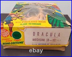 Vintage Ben Cooper DRACULA Mask Costume Box 1960s Original Halloween Vampire