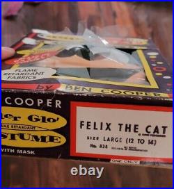 Vintage Ben Cooper Felix The Cat Costume in Box 1960s Glitter