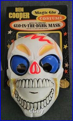 Vintage Ben Cooper Halloween Costume Boney Skeleton Glitter Glo Original Box