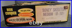 Vintage Ben Cooper Halloween Costume Boney Skeleton Glitter Glo Original Box