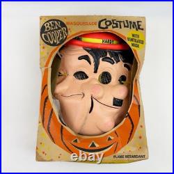 Vintage Ben Cooper Laurel Hardy Costume Child Double Face Mask 1966 Larry Harmon